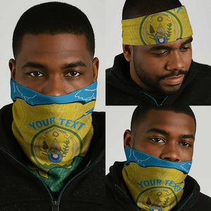 Personalized Jamhuri ya Rwanda Neck Gaiter Coat Of Arms Imigongo Pattern LT15