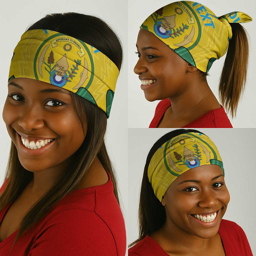 Personalized Jamhuri ya Rwanda Neck Gaiter Coat Of Arms Imigongo Pattern LT15