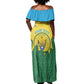 Personalized Jamhuri ya Rwanda Off Shoulder Maxi Dress Coat Of Arms Imigongo Pattern