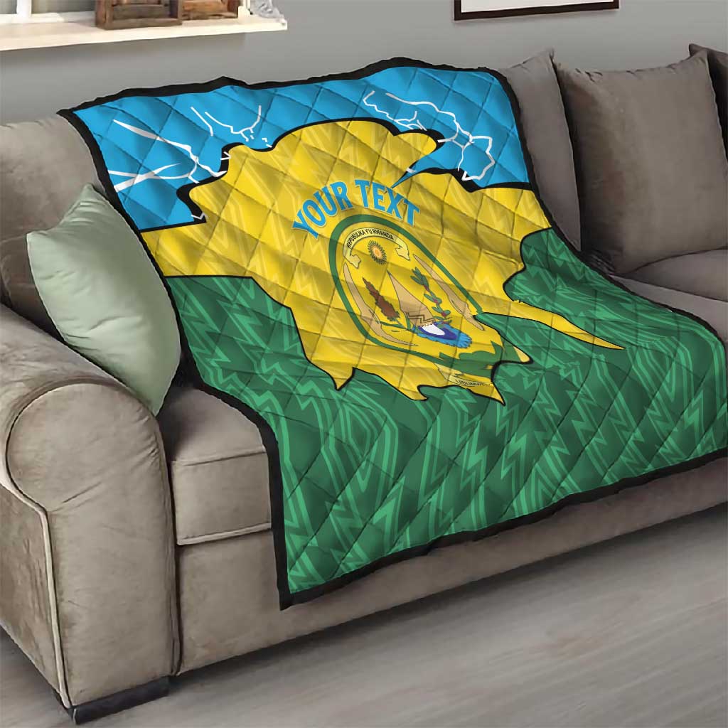 Personalized Jamhuri ya Rwanda Quilt Coat Of Arms Imigongo Pattern
