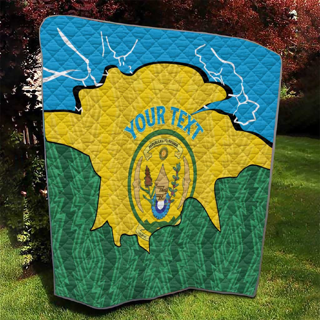 Personalized Jamhuri ya Rwanda Quilt Coat Of Arms Imigongo Pattern