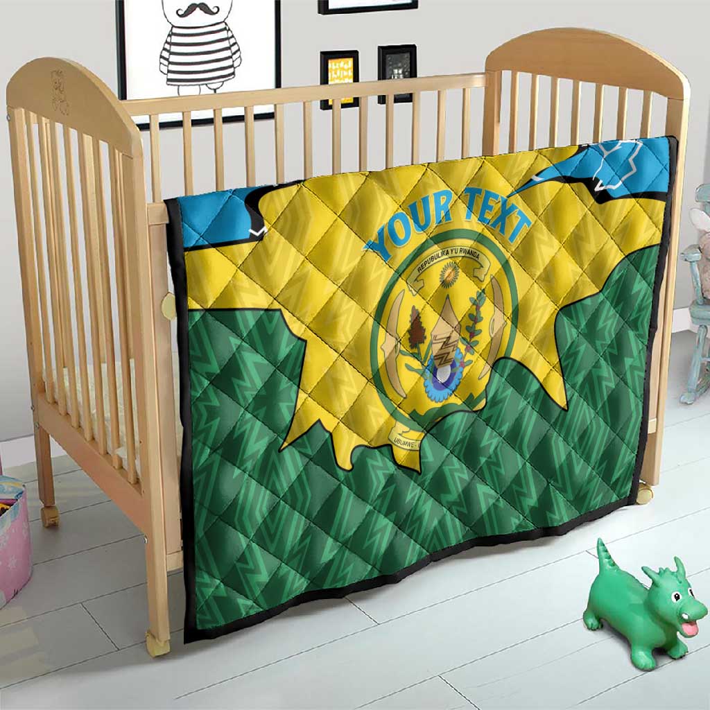 Personalized Jamhuri ya Rwanda Quilt Coat Of Arms Imigongo Pattern