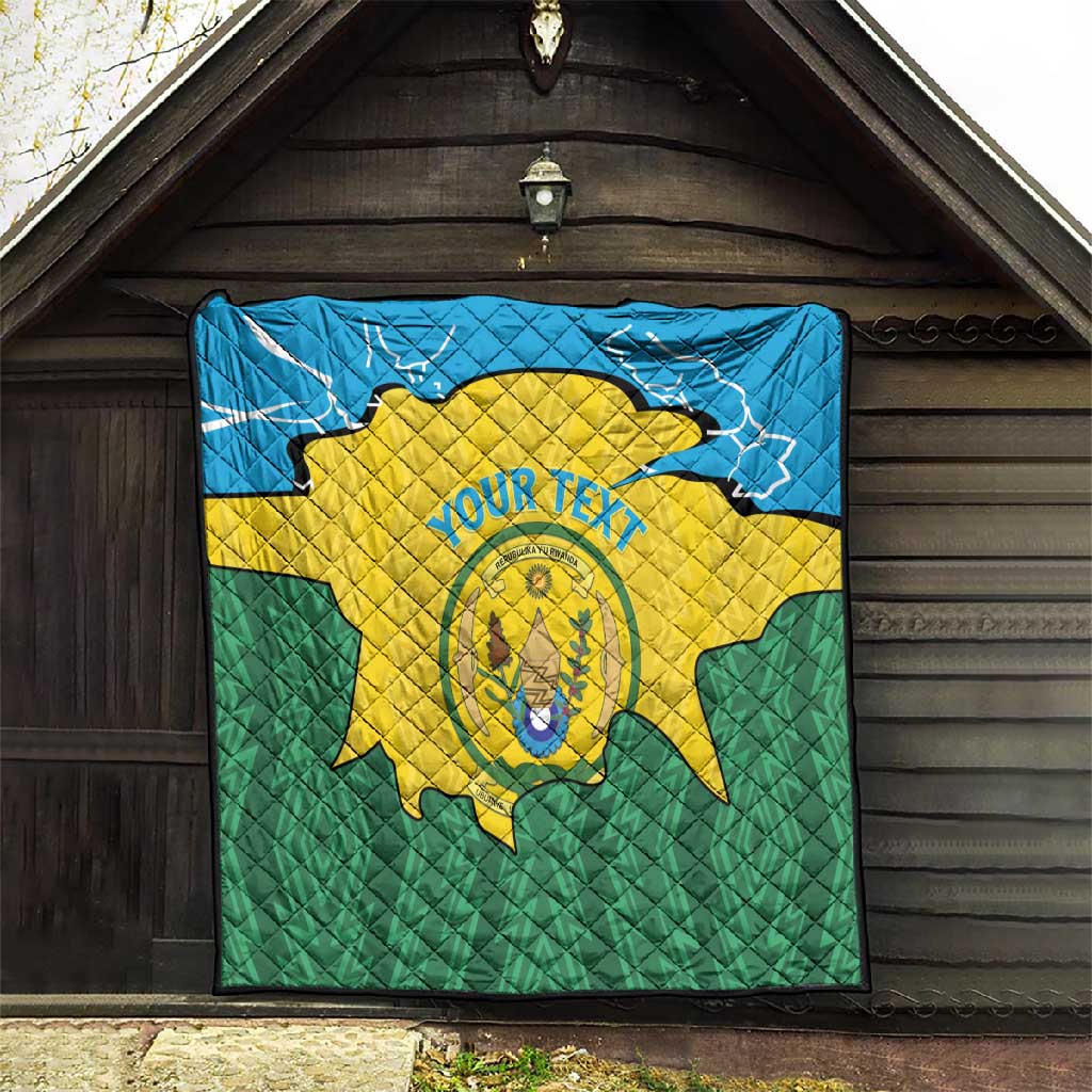 Personalized Jamhuri ya Rwanda Quilt Coat Of Arms Imigongo Pattern