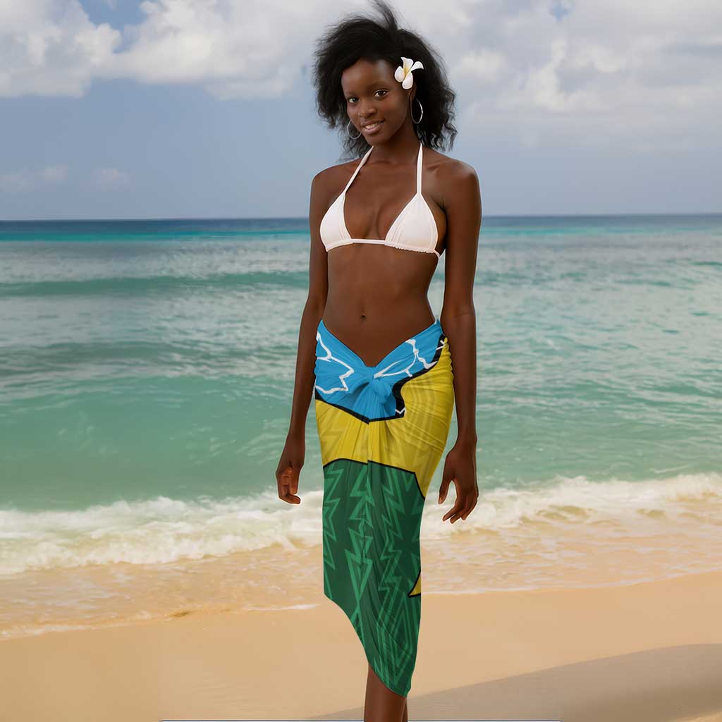 Personalized Jamhuri ya Rwanda Sarong Coat Of Arms Imigongo Pattern