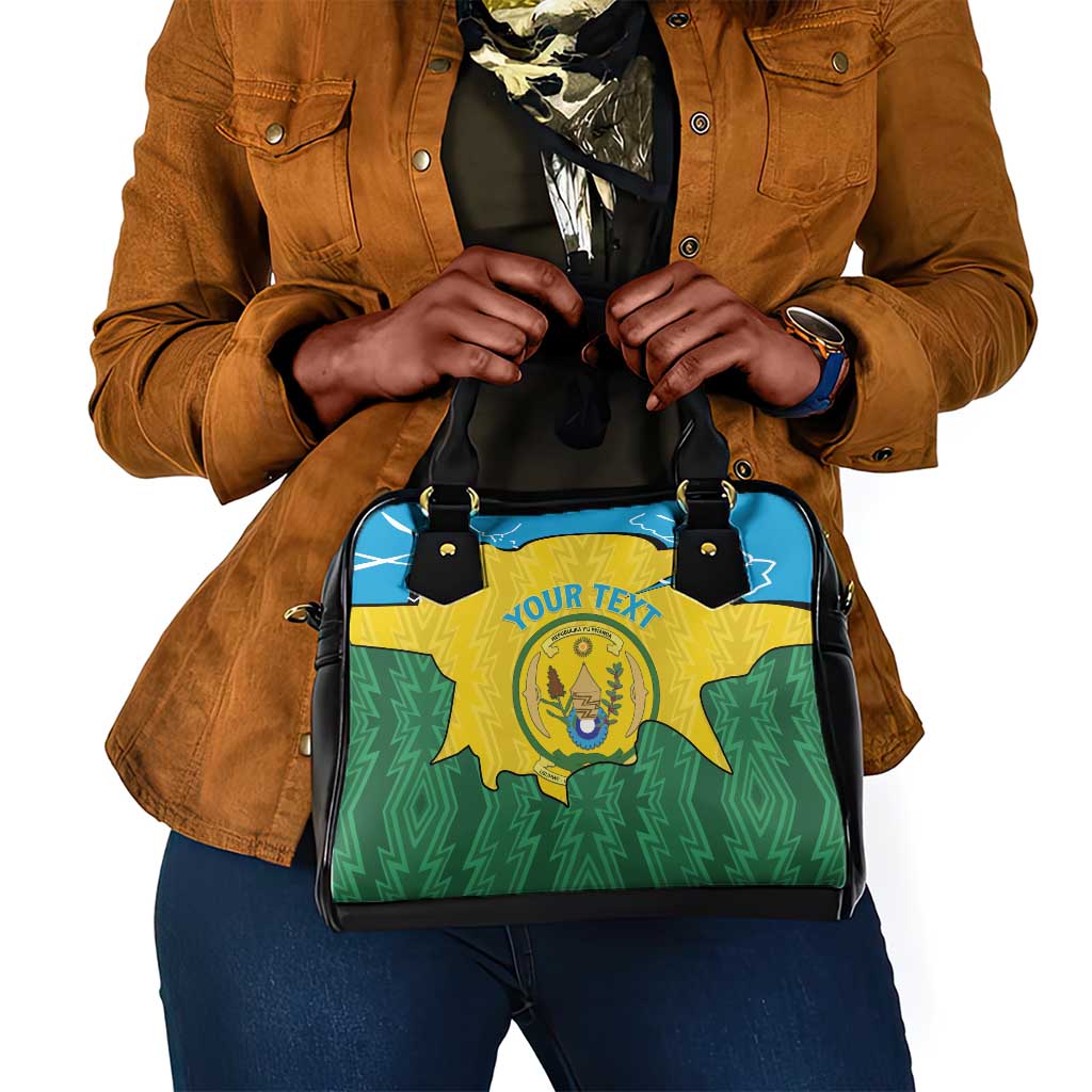 Personalized Jamhuri ya Rwanda Shoulder Handbag Coat Of Arms Imigongo Pattern