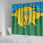 Personalized Jamhuri ya Rwanda Shower Curtain Coat Of Arms Imigongo Pattern