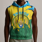 Personalized Jamhuri ya Rwanda Sleeveless Hoodie Coat Of Arms Imigongo Pattern - African Pride
