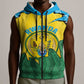 Personalized Jamhuri ya Rwanda Sleeveless Zip Hoodie Coat Of Arms Imigongo Pattern - African Pride