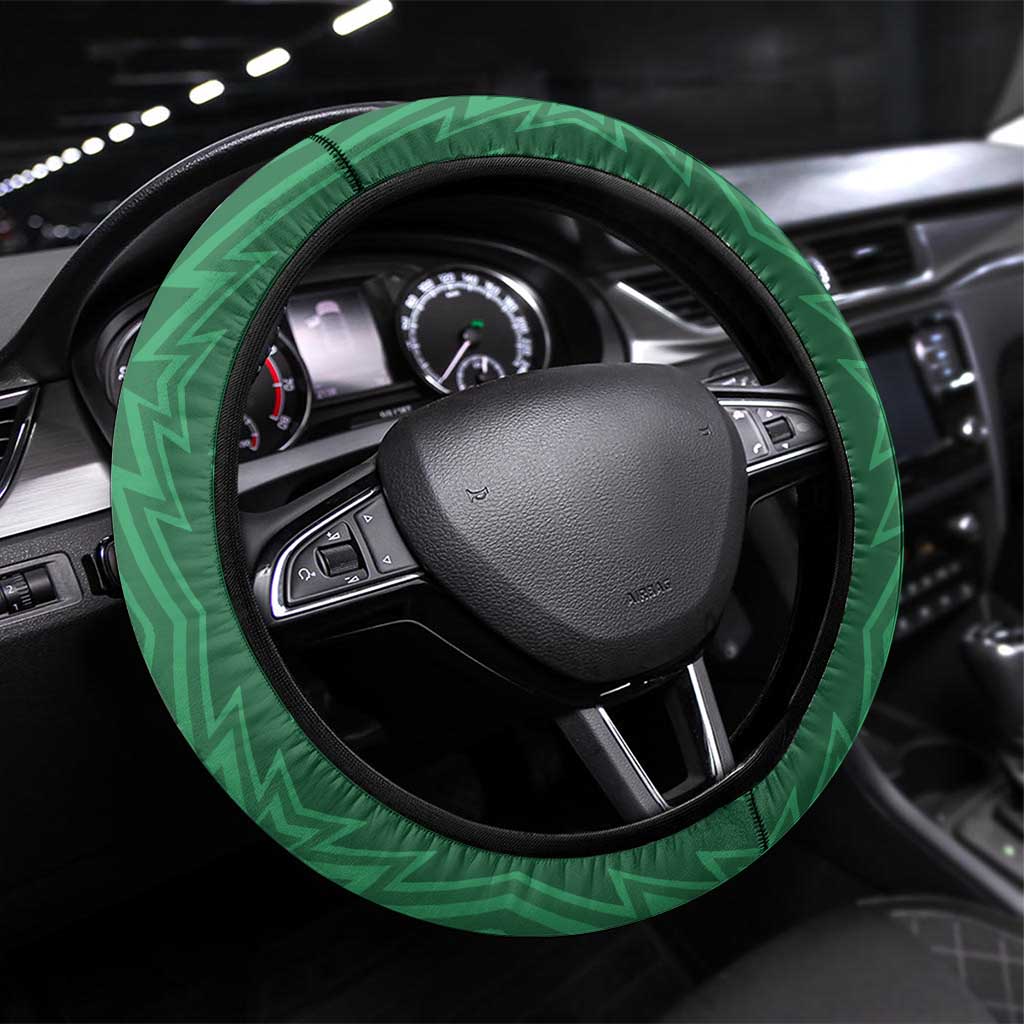 Jamhuri ya Rwanda Steering Wheel Cover Coat Of Arms Imigongo Pattern