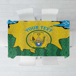 Personalized Jamhuri ya Rwanda Tablecloth Coat Of Arms Imigongo Pattern