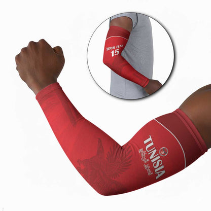 Custom Tunisia Football Arm Sleeves Red Eagles of Carthage