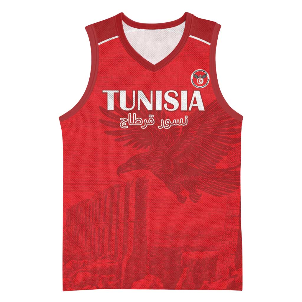 Custom Tunisia Football Basketball Jersey Eagles of Carthage Go Champion - Red Color LT15