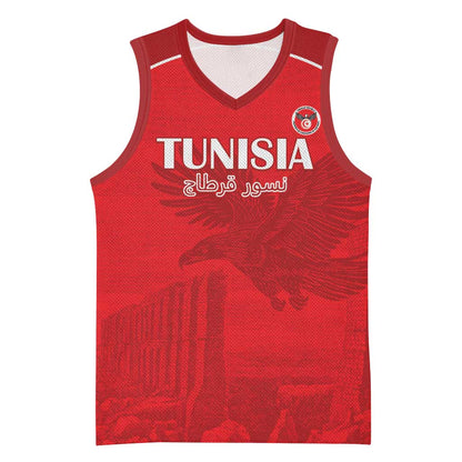 Custom Tunisia Football Basketball Jersey Eagles of Carthage Go Champion - Red Color LT15