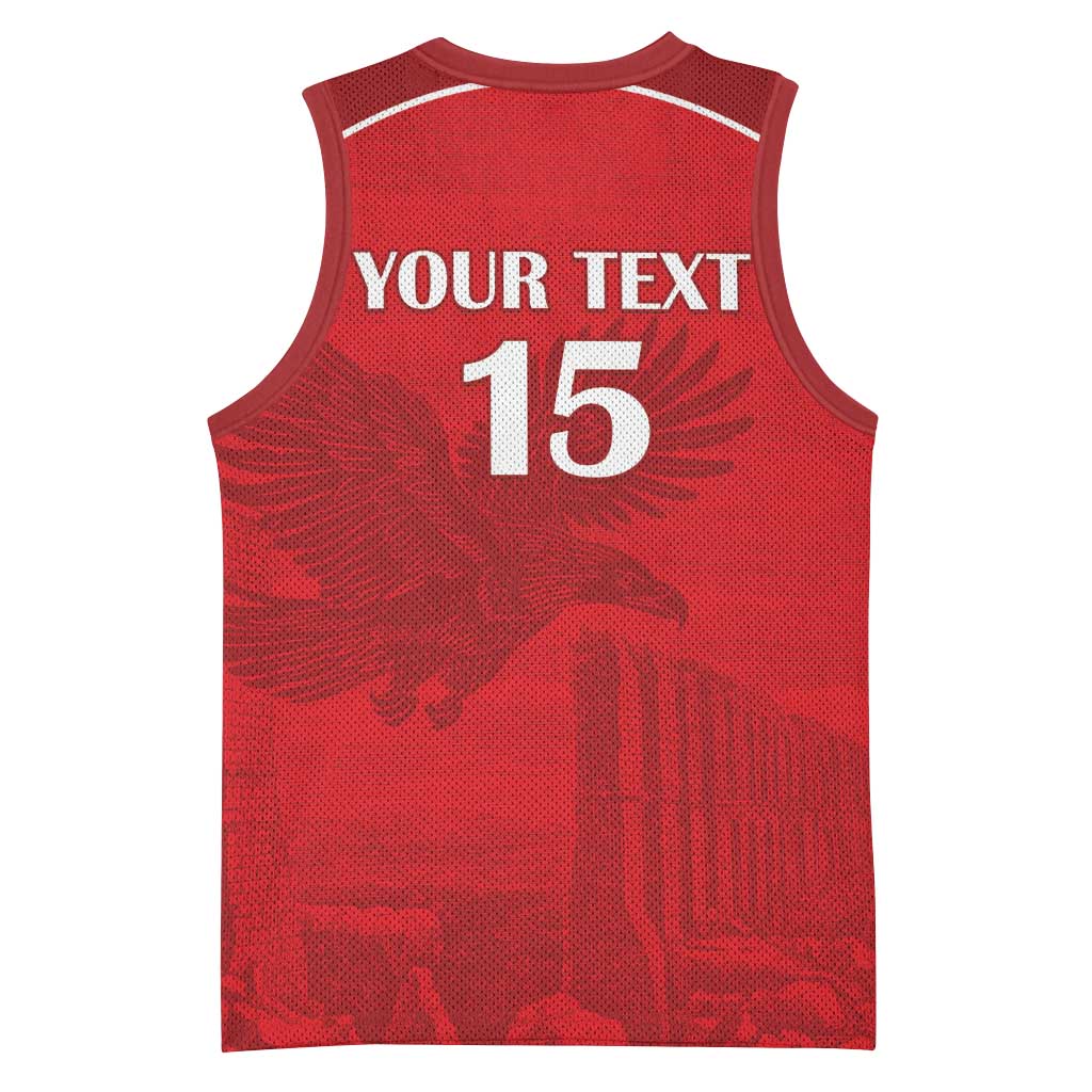 Custom Tunisia Football Basketball Jersey Eagles of Carthage Go Champion - Red Color LT15