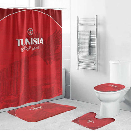 Tunisia Football Bathroom Set Red Eagles of Carthage