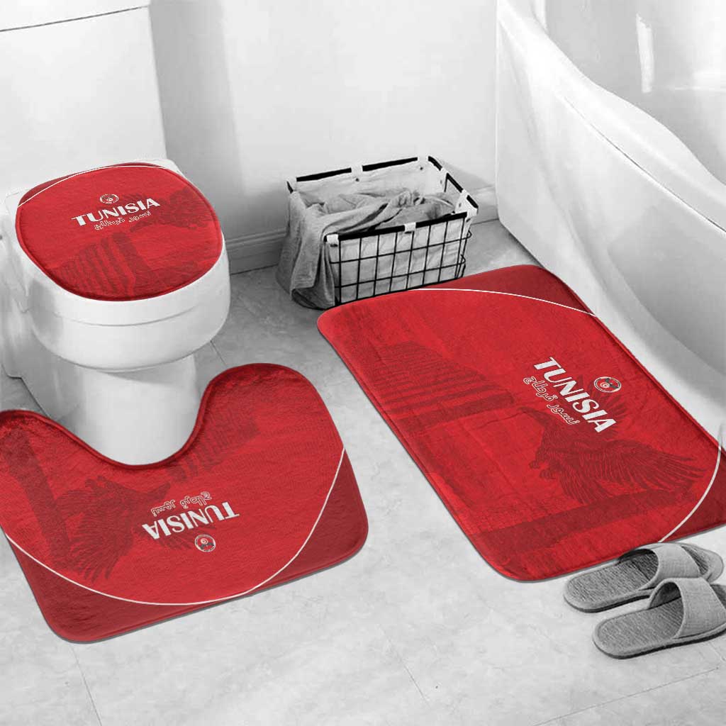 Tunisia Football Bathroom Set Red Eagles of Carthage