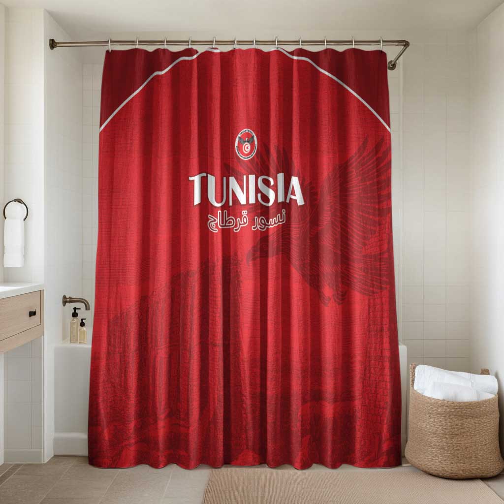 Tunisia Football Bathroom Set Red Eagles of Carthage