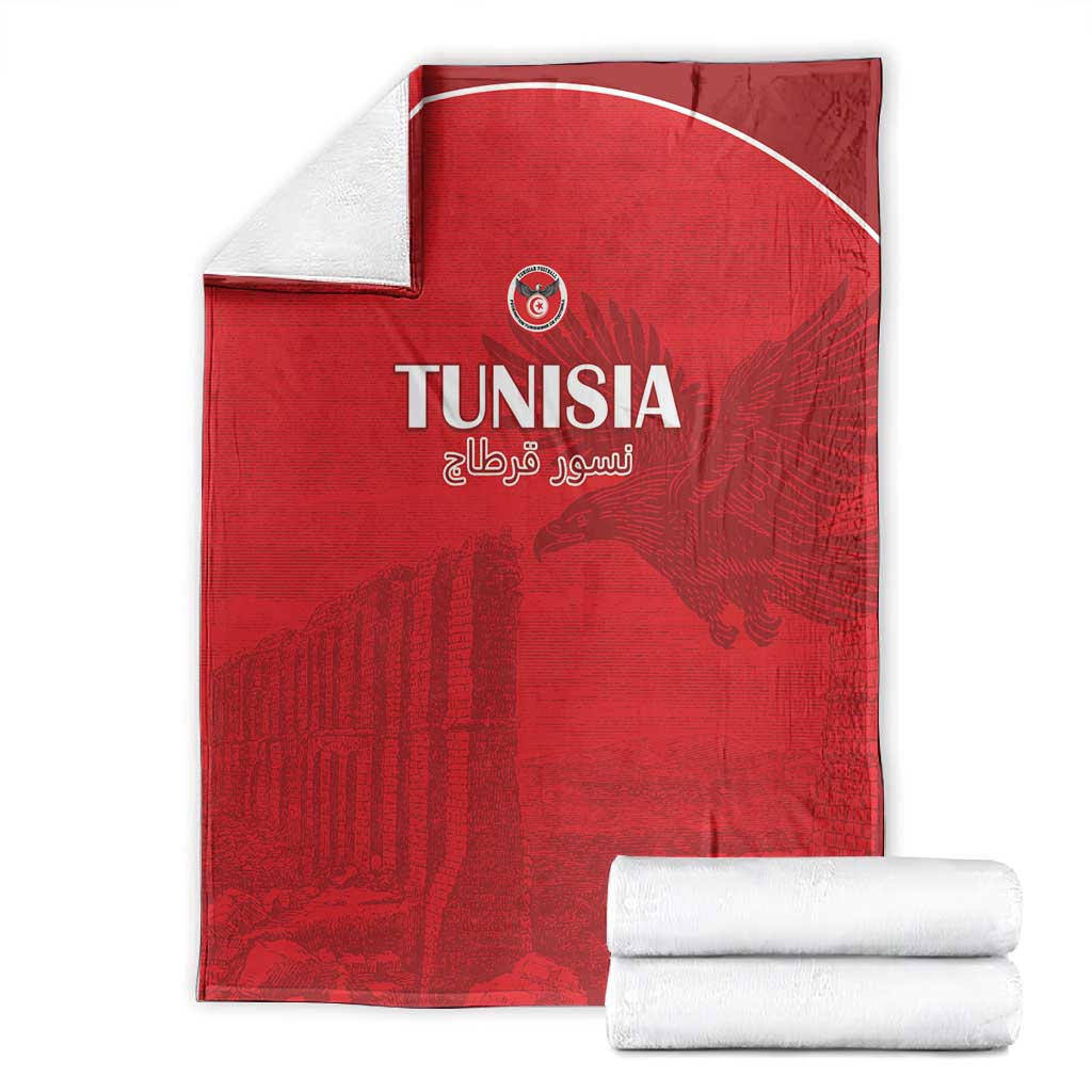 Tunisia Football Blanket Eagles of Carthage Go Champion - Red Color - African Pride