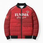 Custom Tunisia Football Bomber Puffer Jacket Red Eagles of Carthage