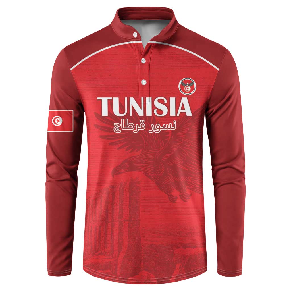 Custom Tunisia Football Button Sweatshirt Red Eagles of Carthage