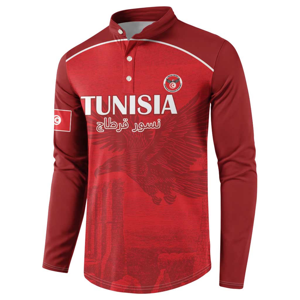 Custom Tunisia Football Button Sweatshirt Red Eagles of Carthage