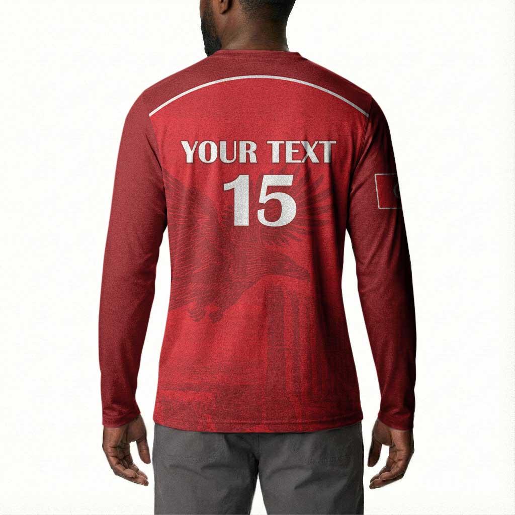 Custom Tunisia Football Button Sweatshirt Red Eagles of Carthage