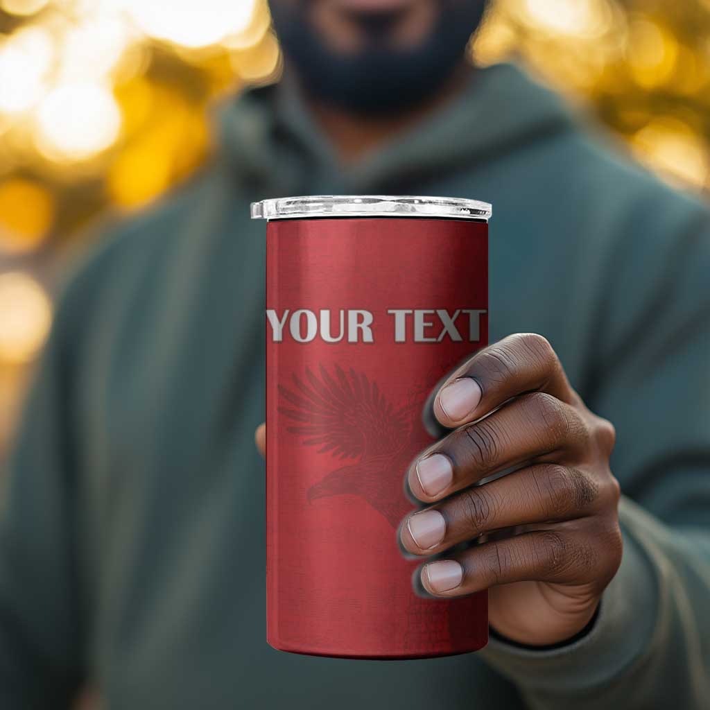 Custom Tunisia Football 4 in 1 Can Cooler Tumbler Eagles of Carthage Go Champion - Red Color - African Pride