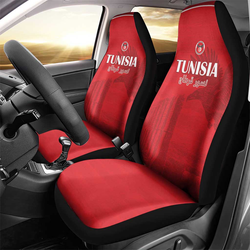 Tunisia Football Car Seat Cover Eagles of Carthage Go Champion - Red Color - African Pride