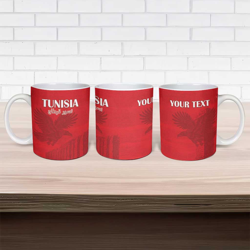 Custom Tunisia Football Ceramic Mug Red Eagles of Carthage