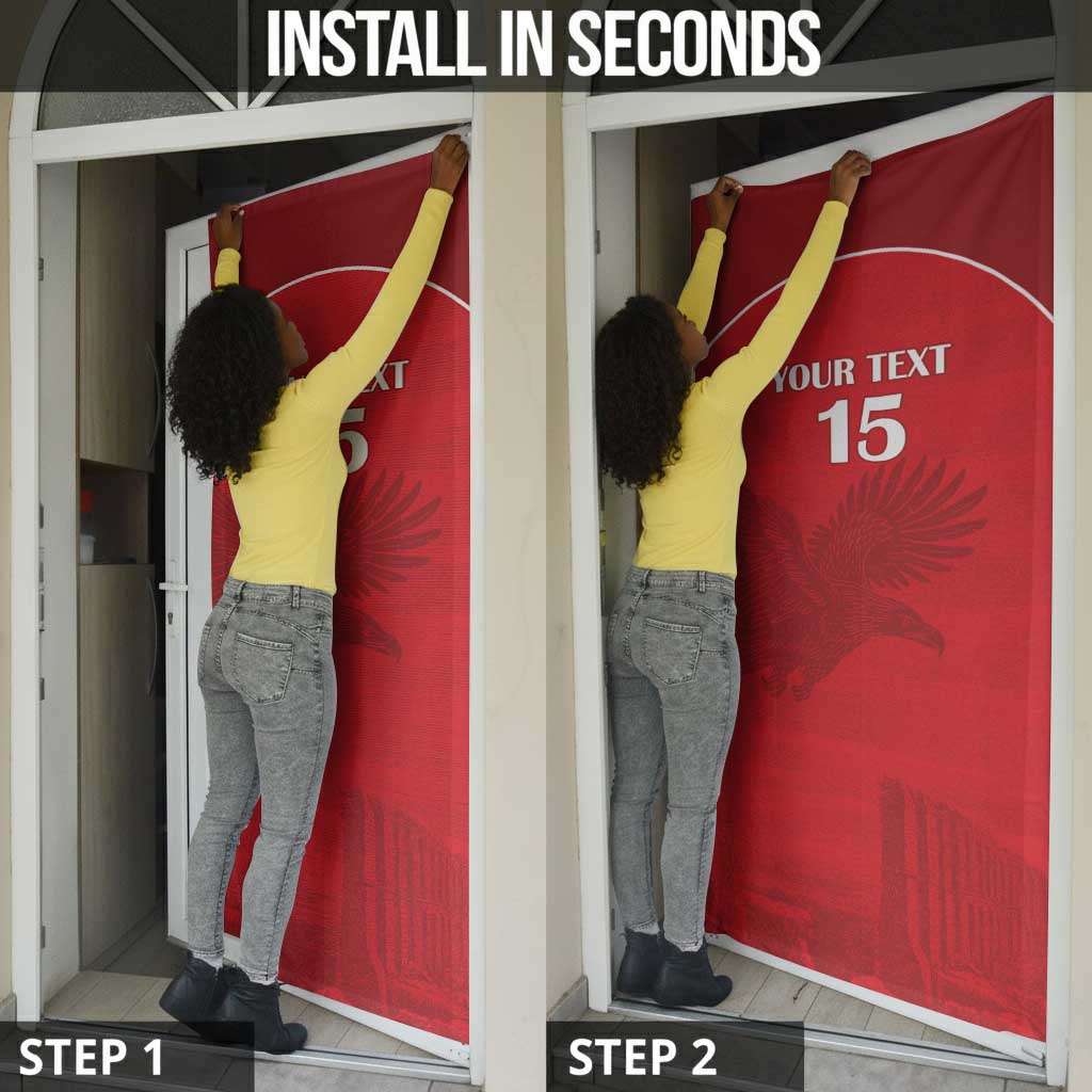 Custom Tunisia Football Door Cover Red Eagles of Carthage