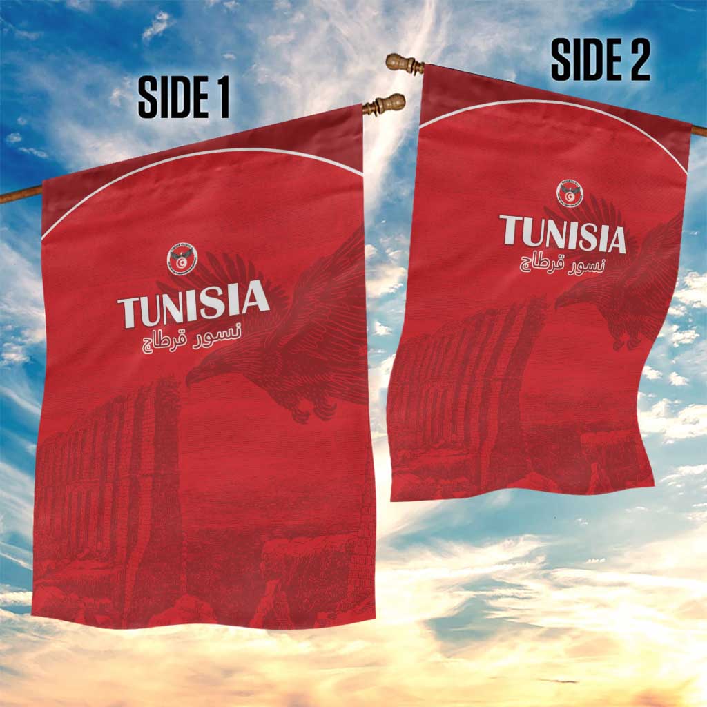 Tunisia Football Garden Flag Eagles of Carthage Go Champion - Red Color - African Pride