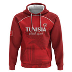 Custom Tunisia Football Hoodie Eagles of Carthage Go Champion - Red Color - African Pride