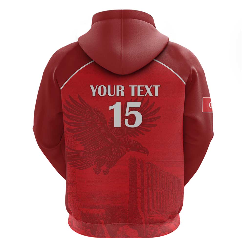 Custom Tunisia Football Hoodie Eagles of Carthage Go Champion - Red Color - African Pride