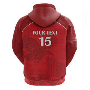 Custom Tunisia Football Hoodie Eagles of Carthage Go Champion - Red Color - African Pride