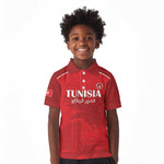 Custom Tunisia Football Kid Polo Shirt Eagles of Carthage Go Champion - Red Color - African Pride
