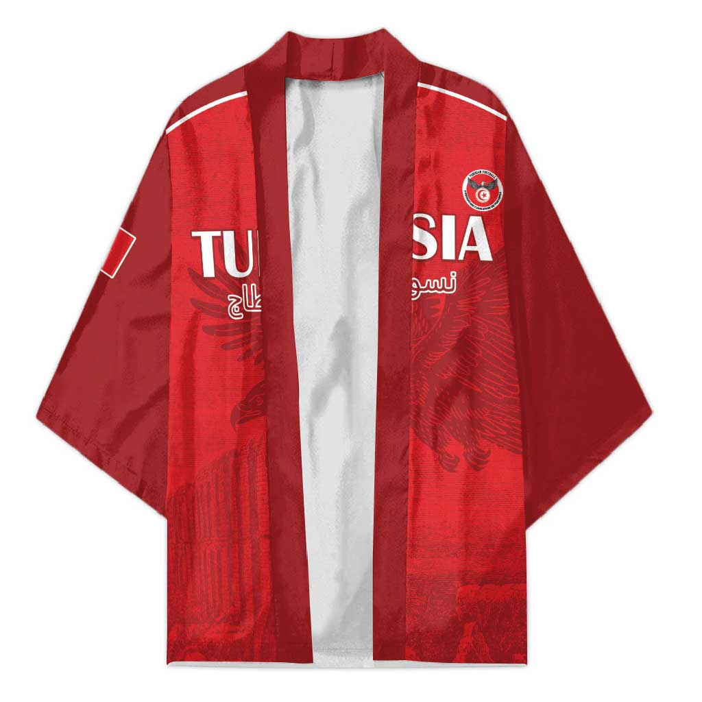 Custom Tunisia Football Kimono Red Eagles of Carthage