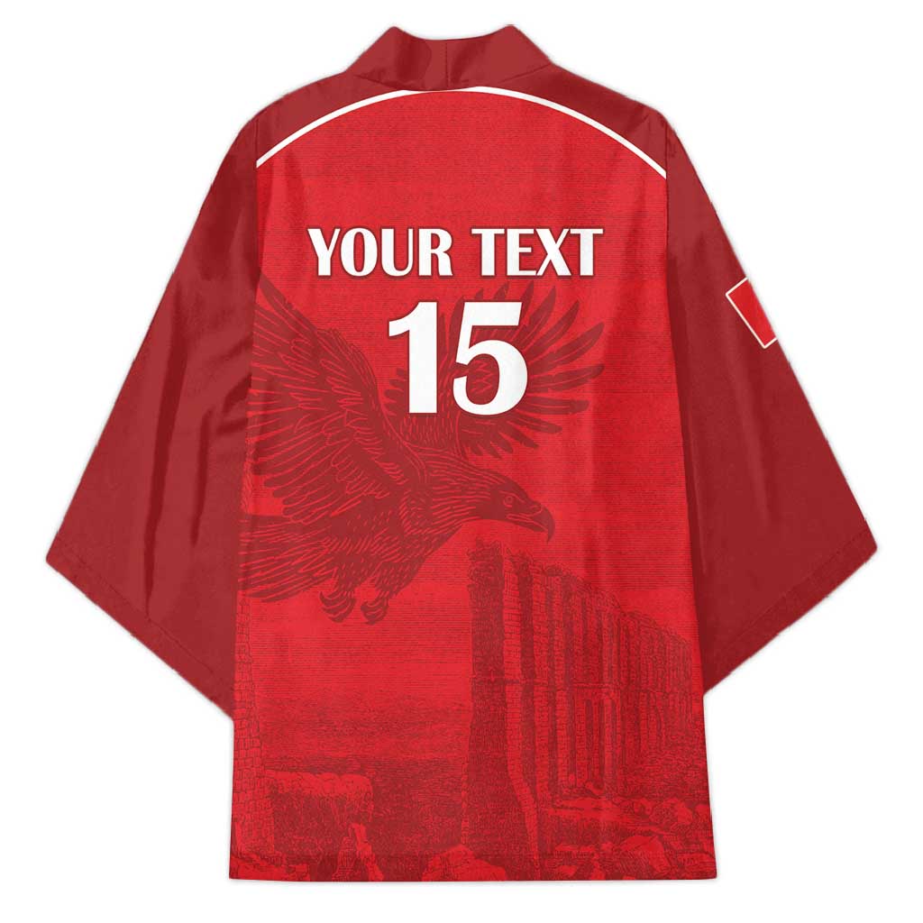Custom Tunisia Football Kimono Red Eagles of Carthage