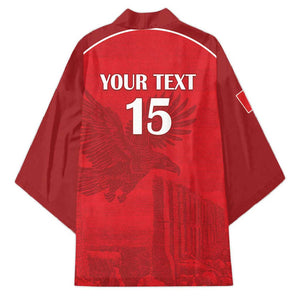 Custom Tunisia Football Kimono Red Eagles of Carthage