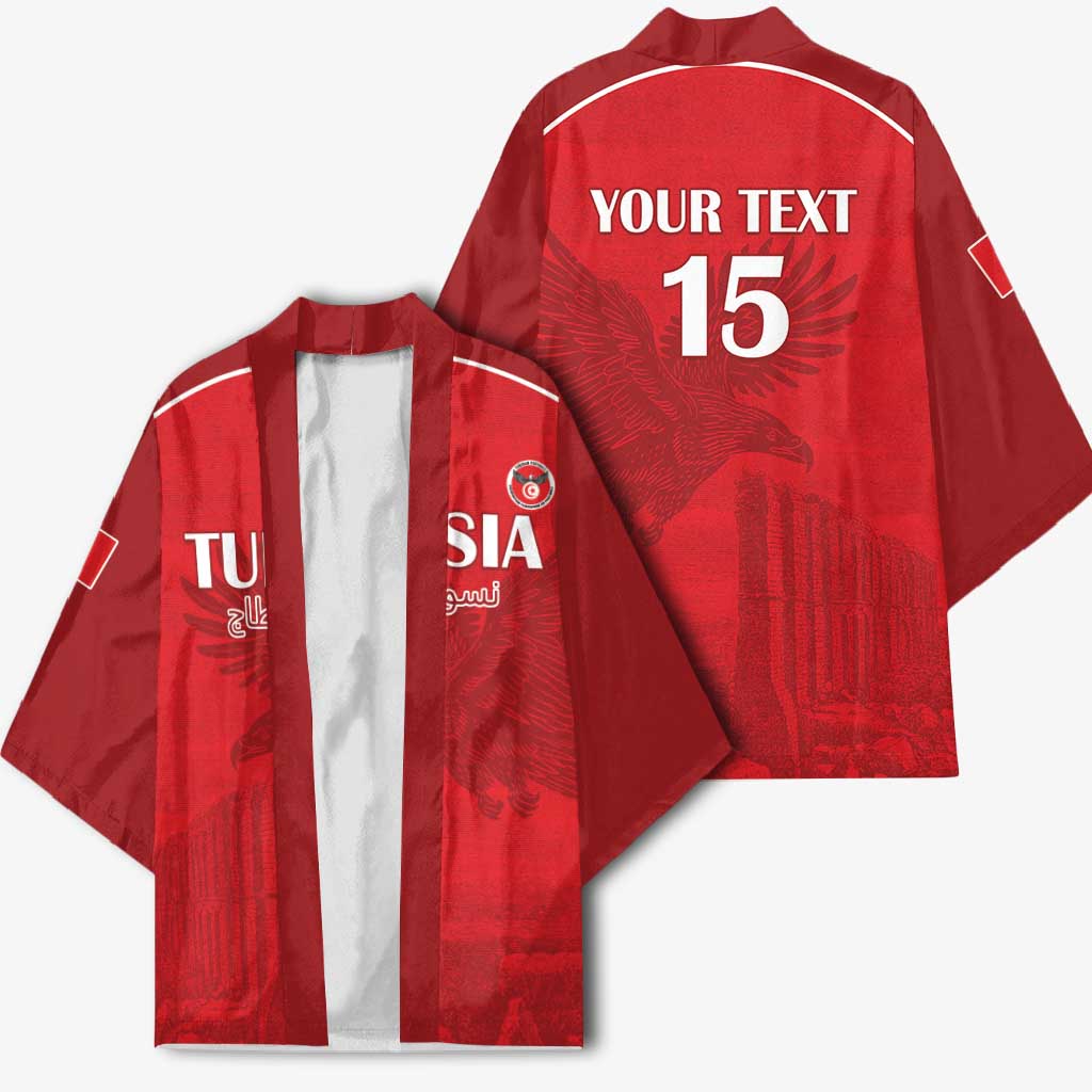 Custom Tunisia Football Kimono Red Eagles of Carthage