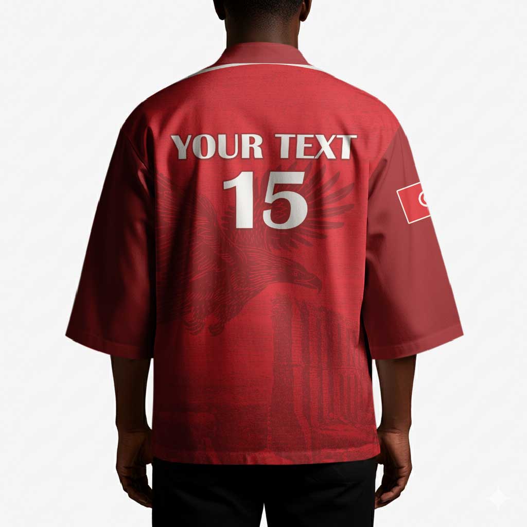 Custom Tunisia Football Kimono Red Eagles of Carthage