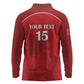 Custom Tunisia Football Long Sleeve Polo Shirt Eagles of Carthage Go Champion - Red Color - African Pride