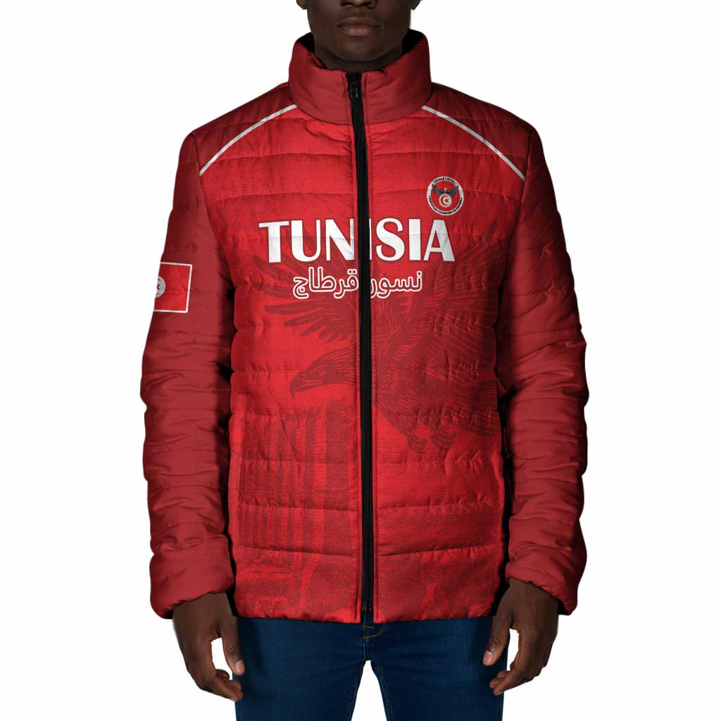 Custom Tunisia Football Padded Jacket Red Eagles of Carthage