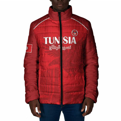 Custom Tunisia Football Padded Jacket Red Eagles of Carthage