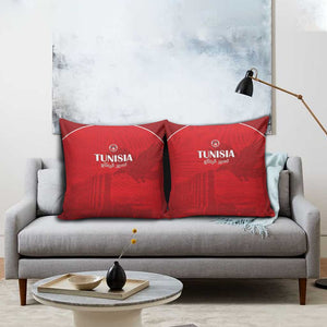 Tunisia Football Pillow Cover Red Eagles of Carthage