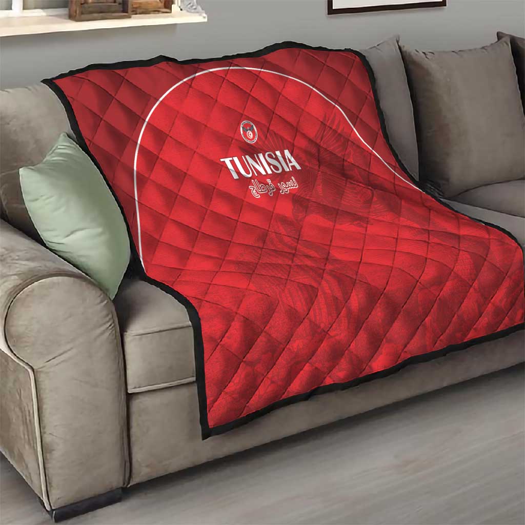 Tunisia Football Quilt Eagles of Carthage Go Champion - Red Color - African Pride