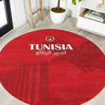 Tunisia Football Round Carpet Eagles of Carthage Go Champion - Red Color - African Pride