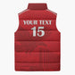 Custom Tunisia Football Sleeveless Puffer Jacket Red Eagles of Carthage