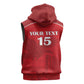 Custom Tunisia Football Sleeveless Zip Hoodie Eagles of Carthage Go Champion - Red Color - African Pride