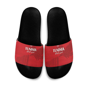 Tunisia Football Slide Sandals Red Eagles of Carthage