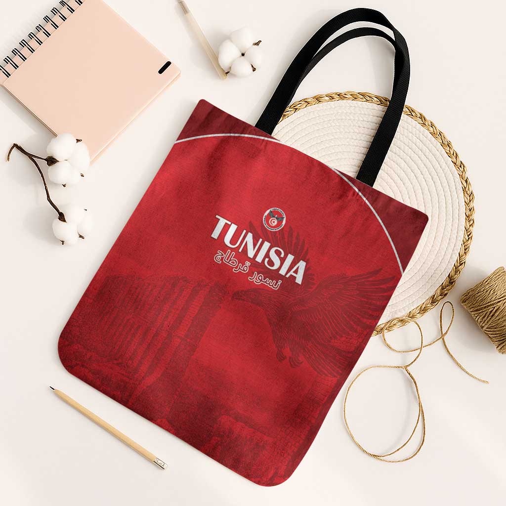 Tunisia Football Tote Bag Red Eagles of Carthage